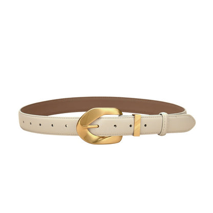 The Knot Ladies Leather Belt with Gold Plated Stainless Steel Buckle