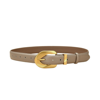 The Knot Ladies Leather Belt with Gold Plated Stainless Steel Buckle