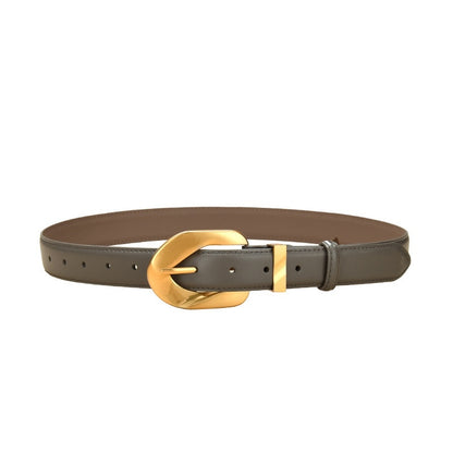 The Knot Ladies Leather Belt with Gold Plated Stainless Steel Buckle