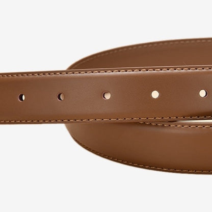 The Knot Ladies Leather Belt with Gold Plated Stainless Steel Buckle
