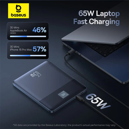Baseus Blade2 Fast-Charging Power Bank with Digital Display Intelligent Edition 12000mAh 65W(with Baseus Mini White Series Fast-Charging Cable Type-C to Type-C 100W (20V/5A) 50cm Black)