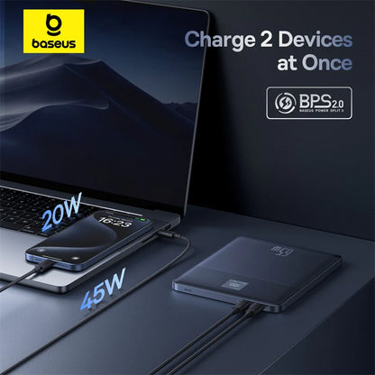 Baseus Blade2 Fast-Charging Power Bank with Digital Display Intelligent Edition 12000mAh 65W(with Baseus Mini White Series Fast-Charging Cable Type-C to Type-C 100W (20V/5A) 50cm Black)