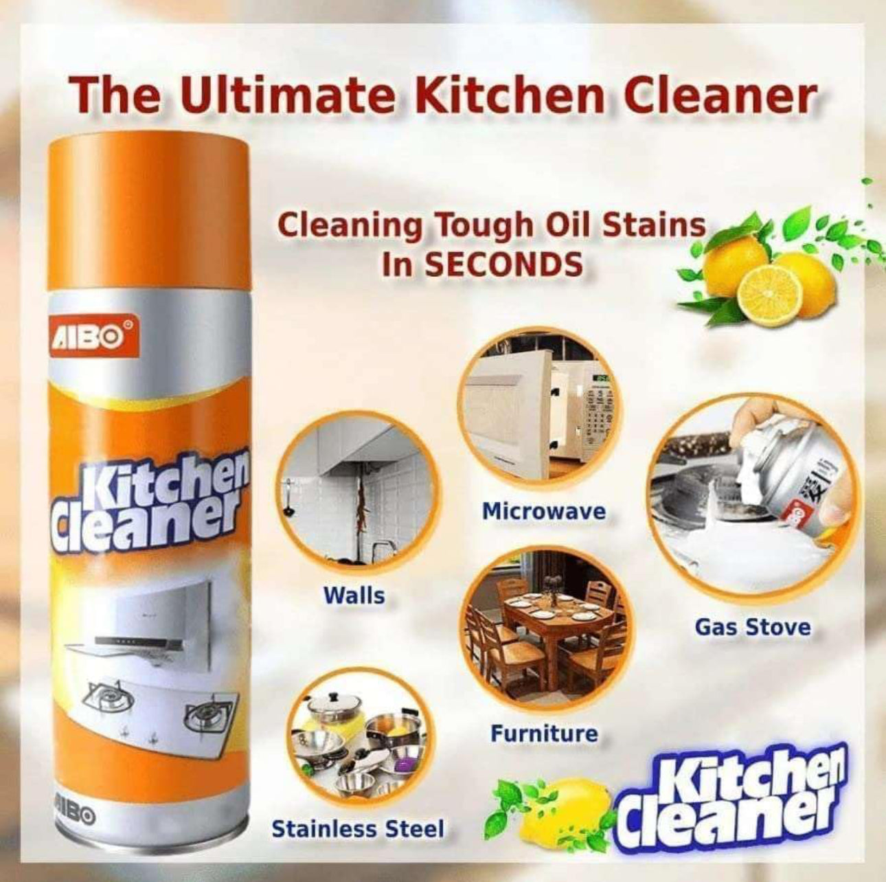 Water Based 500ml Magic Kitchen Foam Spray Cleaner Non-toxic Non Flammable The Spray Penetrates & Removes Stubborn Grease Or Stains Effortlessly