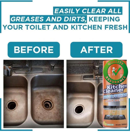 Water Based 500ml Magic Kitchen Foam Spray Cleaner Non-toxic Non Flammable The Spray Penetrates & Removes Stubborn Grease Or Stains Effortlessly