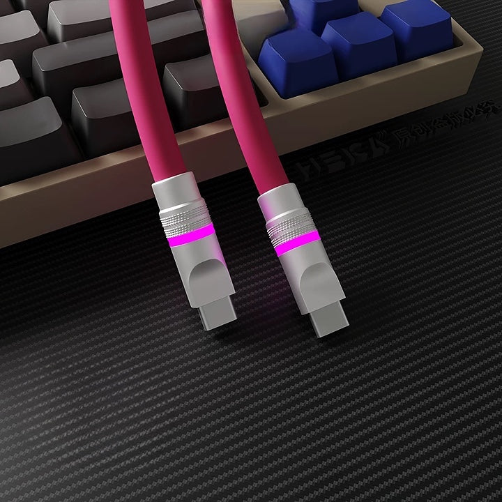 Silicone LED Neon Ambient Soft Glow Charging cables for Mobile Devices (Universal Type C)