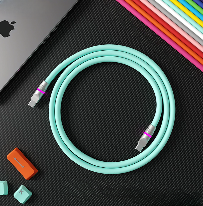 Silicone LED Neon Ambient Soft Glow Charging Lightning cables for Apple Devices