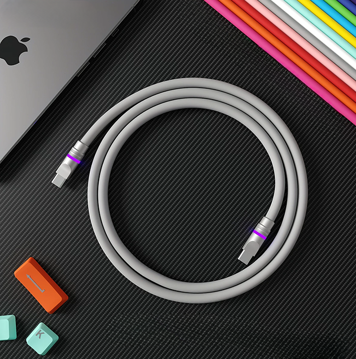 Silicone LED Neon Ambient Soft Glow Charging Lightning cables for Apple Devices