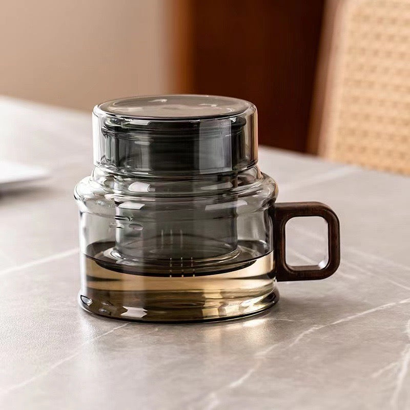 Tinted Borosilicate Glass mini Green Tea pot with Diffuser - 400ml