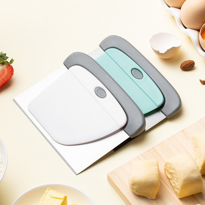 DoughMate™ Dough scraper and cutter that makes dough handling smooth, quick, and mess-free