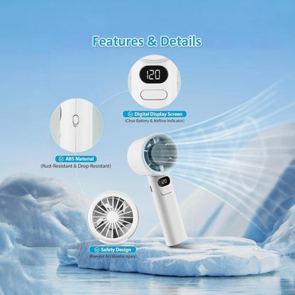 High Speed  Handheld Portable Mini Rechargeable Travel Fan