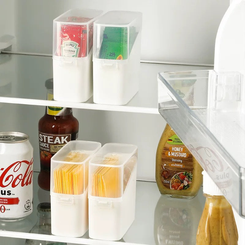 Kitchen Small Item Storage Box Cheese Slice Storage Container (Set of 2)