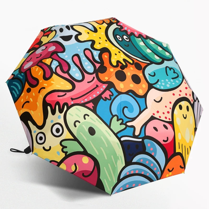 Sea World Grafitti Printed Autofold All Season Umbrella