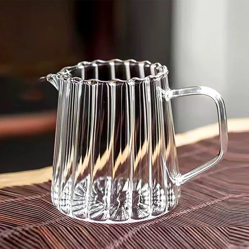 Fluted Glass 400ml Creamer Pitcher