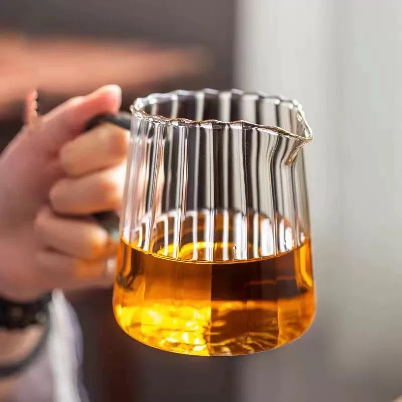 Fluted Glass 400ml Creamer Pitcher
