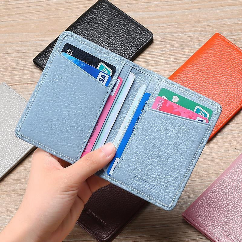 CardNest™ Unisex Slim Leather Card Wallet  | Compact Minimalist Multi-Card Holder | Soft Flexible Pocket Wallet