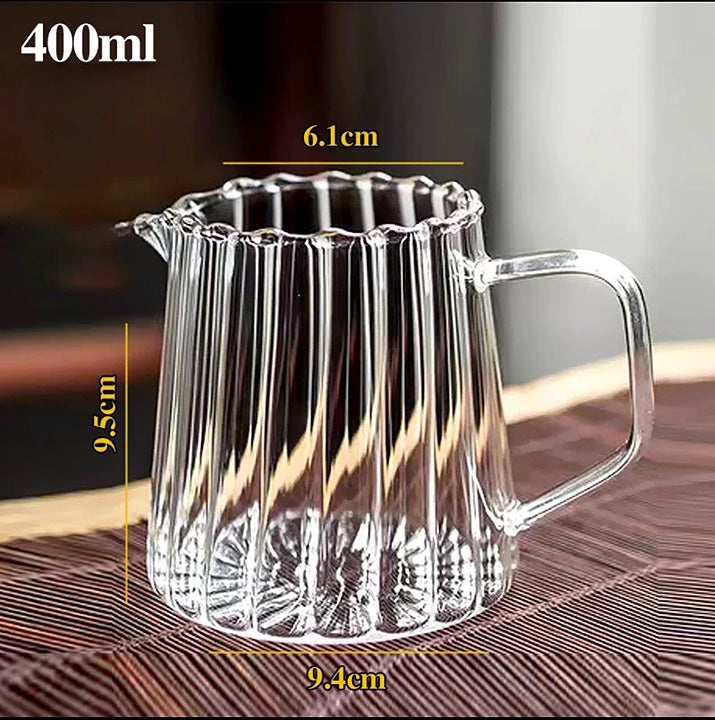 Fluted Glass 400ml Creamer Pitcher
