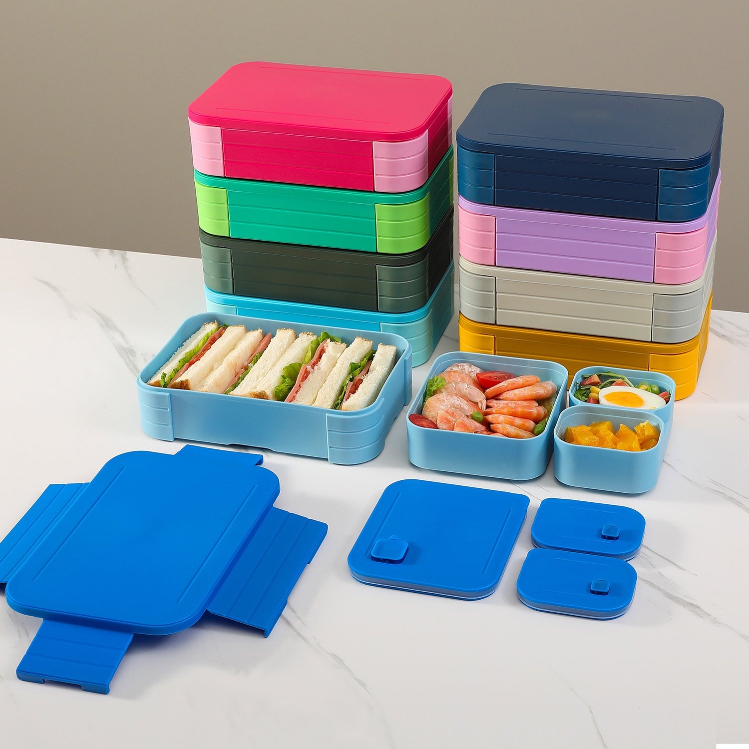 LunchNest™  Removable 4 in 1 Leakproof Compartment - 1100 ML Bento Lunch Box | Compact BPA Free, Leak-Proof, Microwave & Dishwasher Safe Tiffin for Office Use