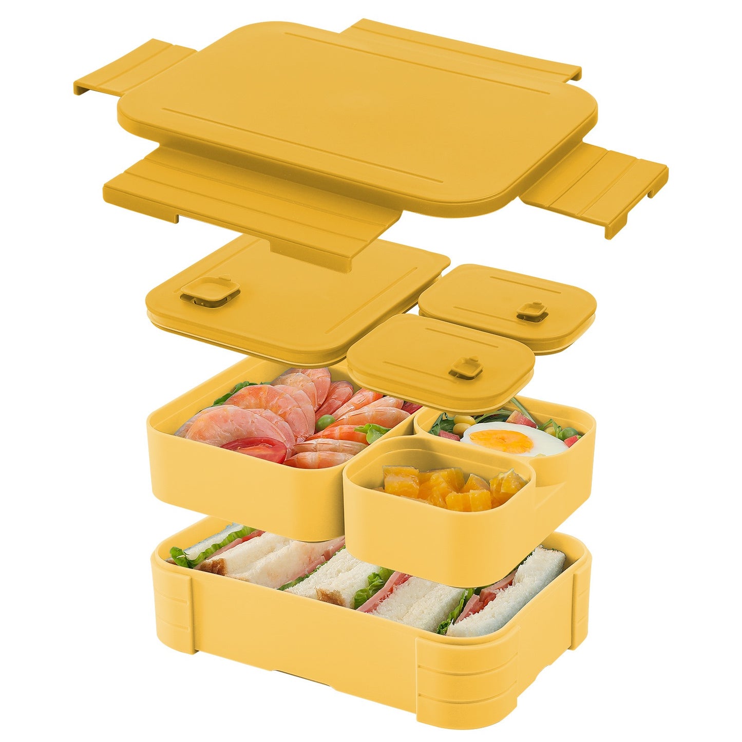 LunchNest™  Removable 4 in 1 Leakproof Compartment - 1100 ML Bento Lunch Box | Compact BPA Free, Leak-Proof, Microwave & Dishwasher Safe Tiffin for Office Use