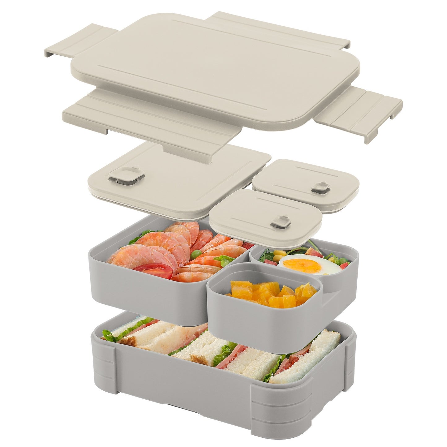 LunchNest™  Removable 4 in 1 Leakproof Compartment - 1100 ML Bento Lunch Box | Compact BPA Free, Leak-Proof, Microwave & Dishwasher Safe Tiffin for Office Use