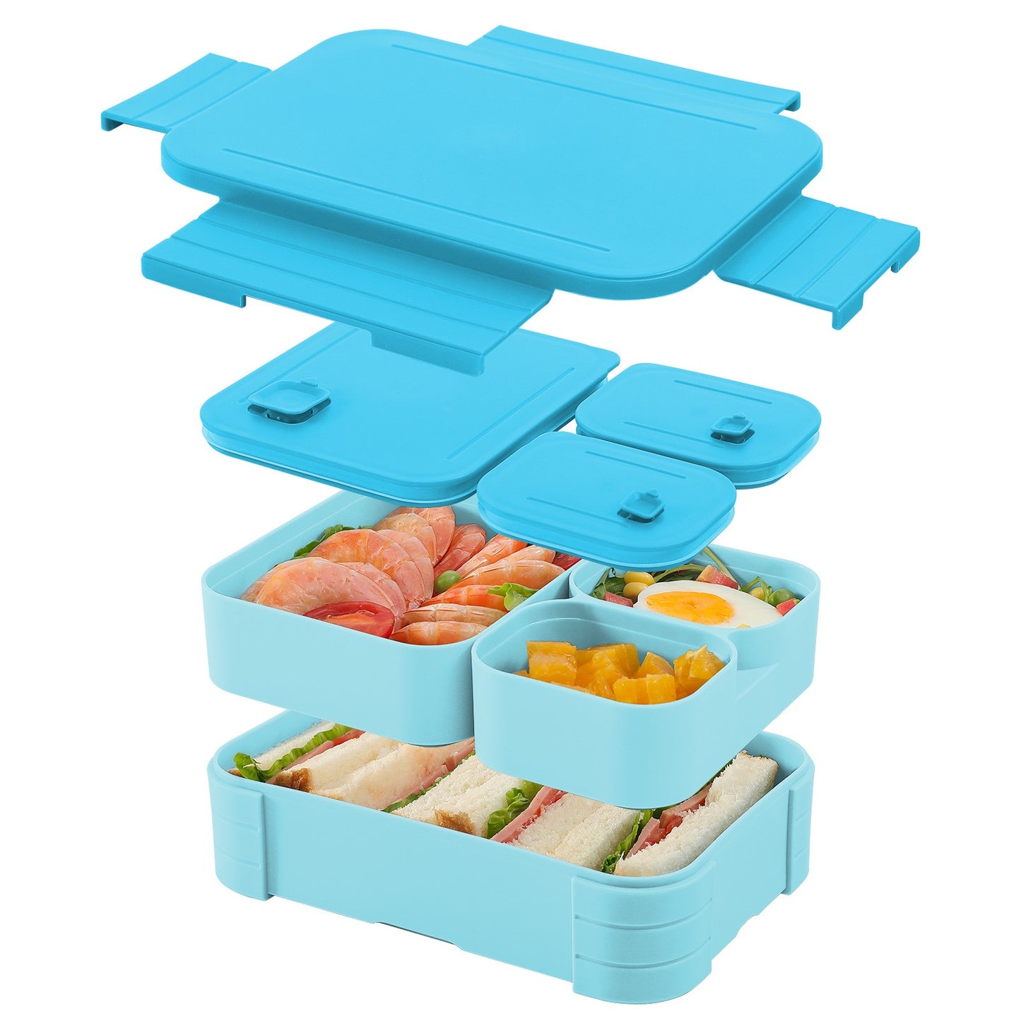 LunchNest™  Removable 4 in 1 Leakproof Compartment - 1100 ML Bento Lunch Box | Compact BPA Free, Leak-Proof, Microwave & Dishwasher Safe Tiffin for Office Use