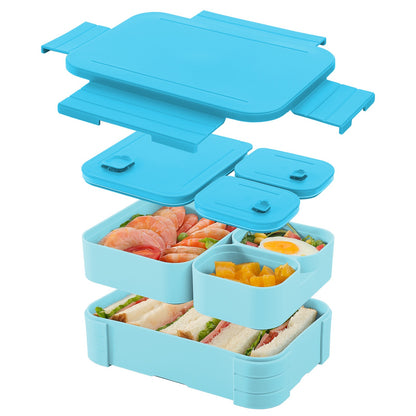 LunchNest™  Removable 4 in 1 Leakproof Compartment - 1100 ML Bento Lunch Box | Compact BPA Free, Leak-Proof, Microwave & Dishwasher Safe Tiffin for Office Use