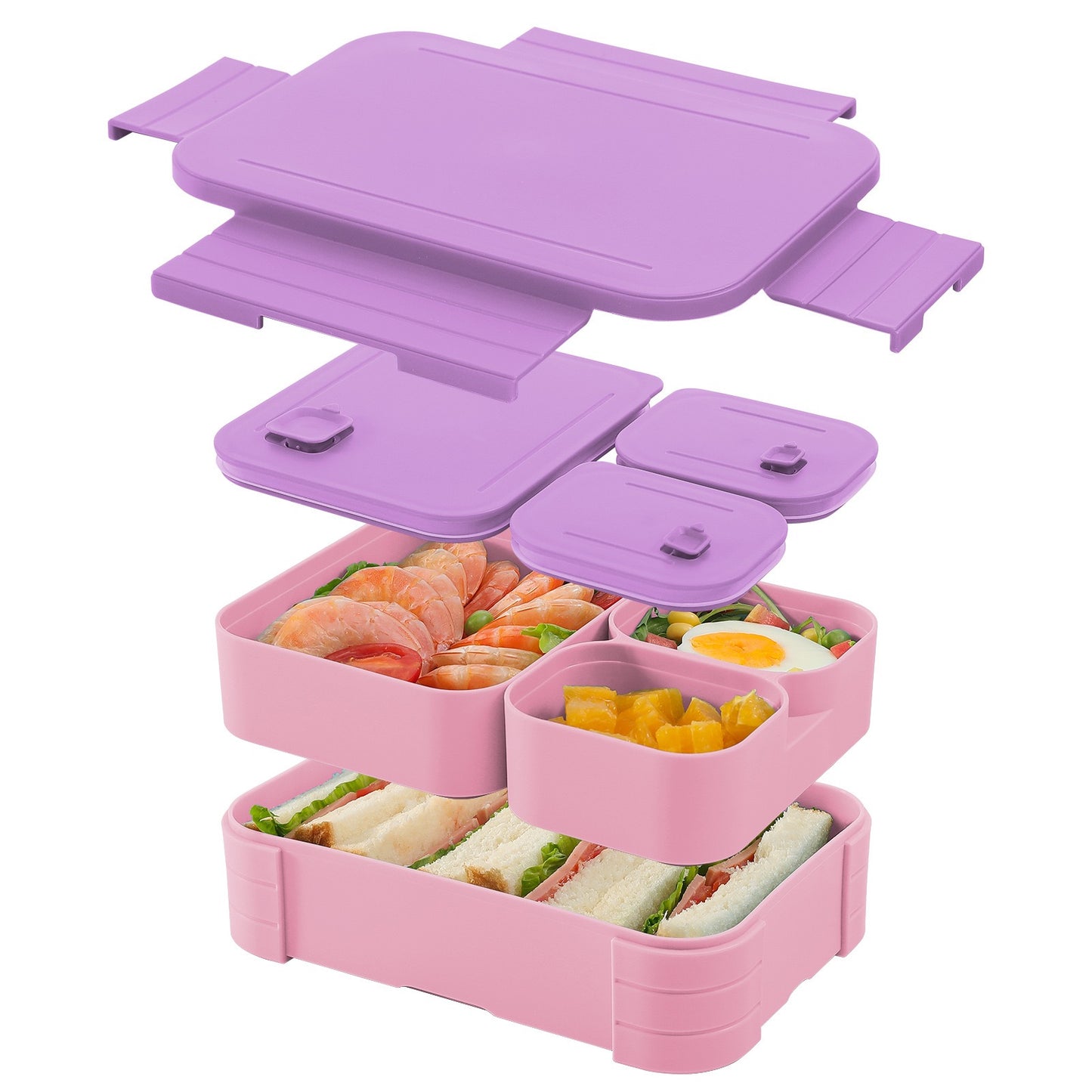 LunchNest™  Removable 4 in 1 Leakproof Compartment - 1100 ML Bento Lunch Box | Compact BPA Free, Leak-Proof, Microwave & Dishwasher Safe Tiffin for Office Use