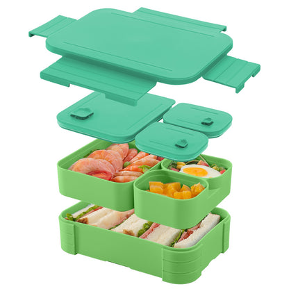 LunchNest™  Removable 4 in 1 Leakproof Compartment - 1100 ML Bento Lunch Box | Compact BPA Free, Leak-Proof, Microwave & Dishwasher Safe Tiffin for Office Use