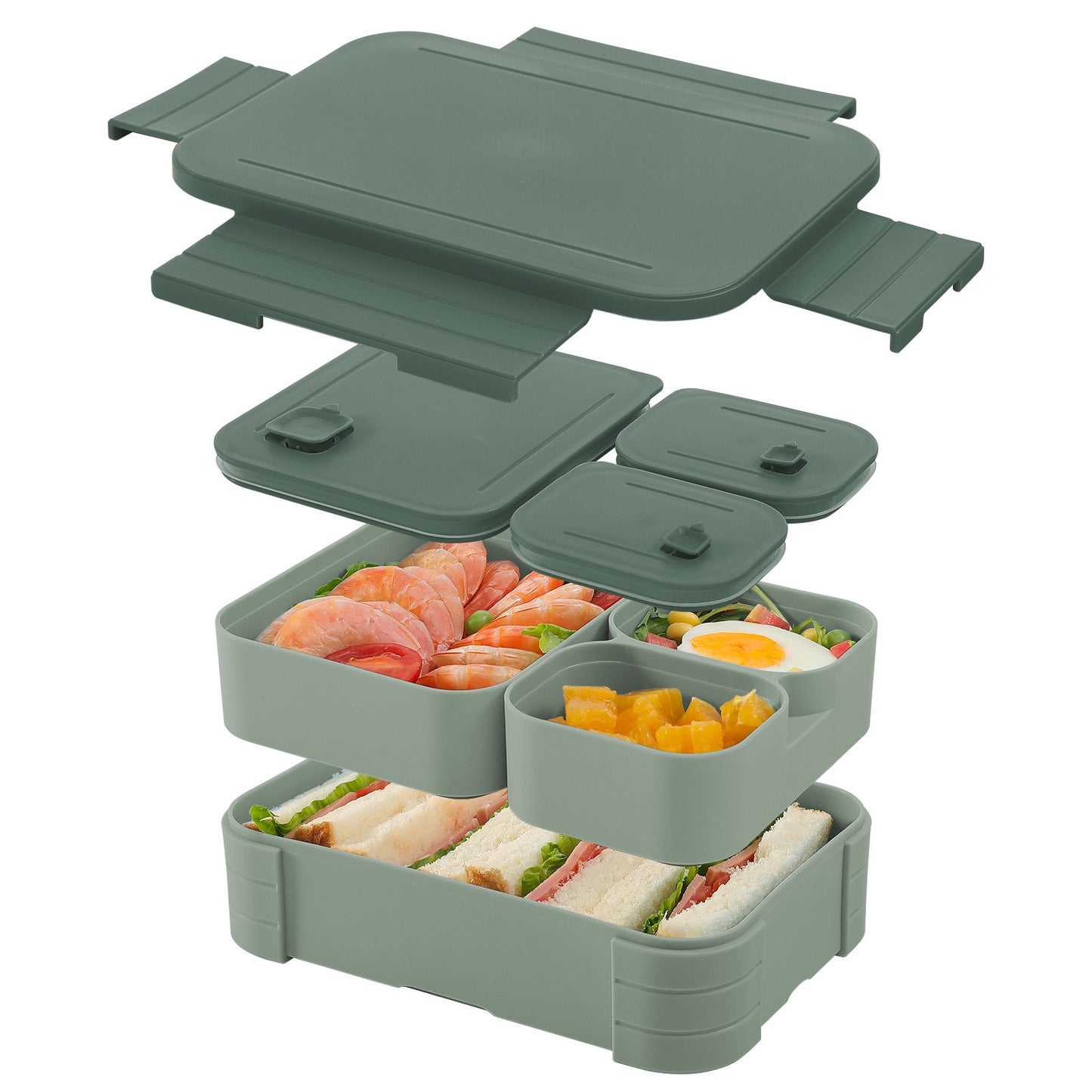 LunchNest™  Removable 4 in 1 Leakproof Compartment - 1100 ML Bento Lunch Box | Compact BPA Free, Leak-Proof, Microwave & Dishwasher Safe Tiffin for Office Use