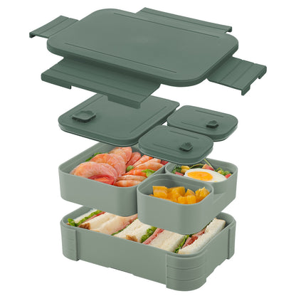 LunchNest™  Removable 4 in 1 Leakproof Compartment - 1100 ML Bento Lunch Box | Compact BPA Free, Leak-Proof, Microwave & Dishwasher Safe Tiffin for Office Use