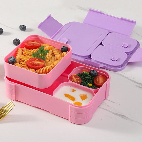 LunchNest™  Removable 4 in 1 Leakproof Compartment - 1100 ML Bento Lunch Box | Compact BPA Free, Leak-Proof, Microwave & Dishwasher Safe Tiffin for Office Use