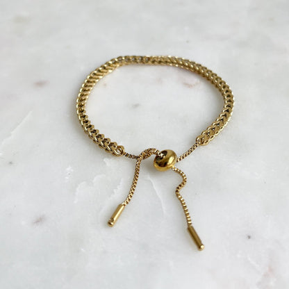 Selina Minimalist Adjustable Cinch Gold Plated Bracelet