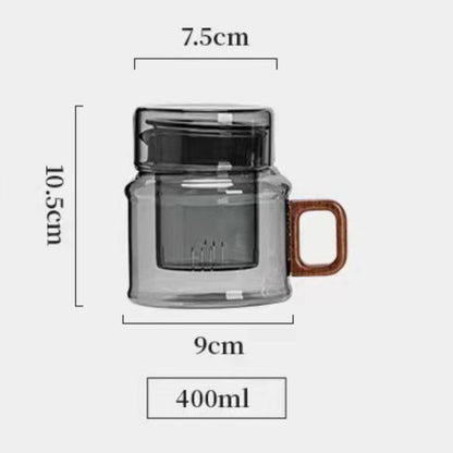 Tinted Borosilicate Glass mini Green Tea pot with Diffuser - 400ml