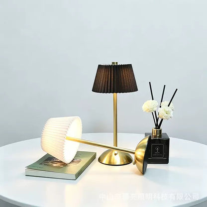 Rechargeable LED Pleated Table Lamp for creating a warm and cozy environment
