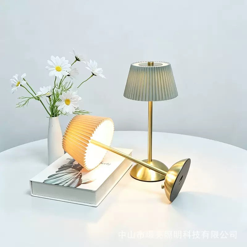Rechargeable LED Pleated Table Lamp for creating a warm and cozy environment