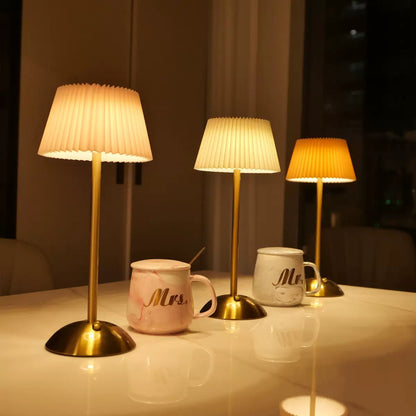 Rechargeable LED Pleated Table Lamp for creating a warm and cozy environment