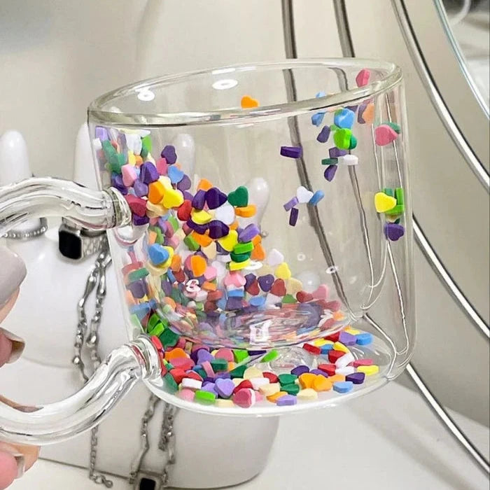 Insulated Double-walled Mug with colorful beads