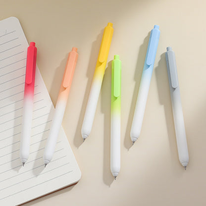 The Gradient Rainbow Pens (Set of 6) Set of 6 Aesthetic Gel Pens | 0.5mm Fine Tip | Smooth Writing | Cute Korean-Style Stationery for School, Office & Journaling