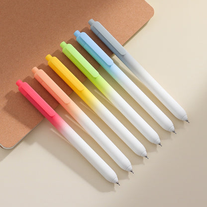 The Gradient Rainbow Pens (Set of 6) Set of 6 Aesthetic Gel Pens | 0.5mm Fine Tip | Smooth Writing | Cute Korean-Style Stationery for School, Office & Journaling