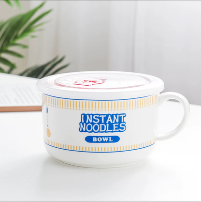 Instant Soup Noodle Ceramic Bowl with lid