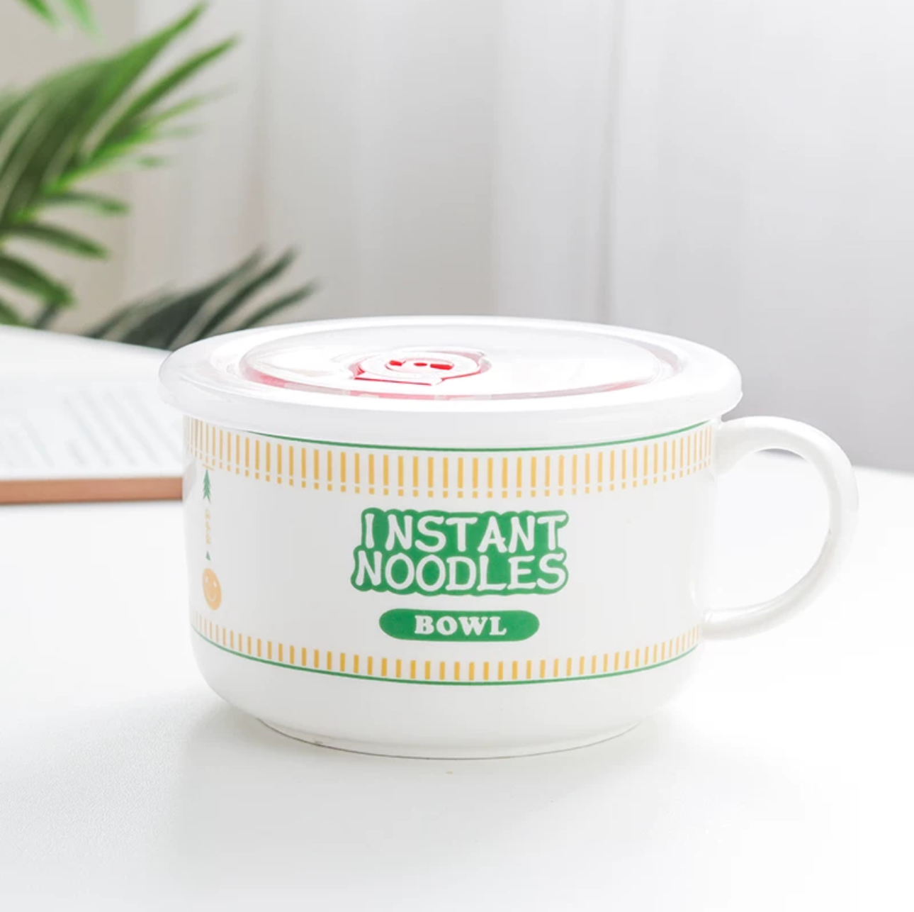 Instant Soup Noodle Ceramic Bowl with lid