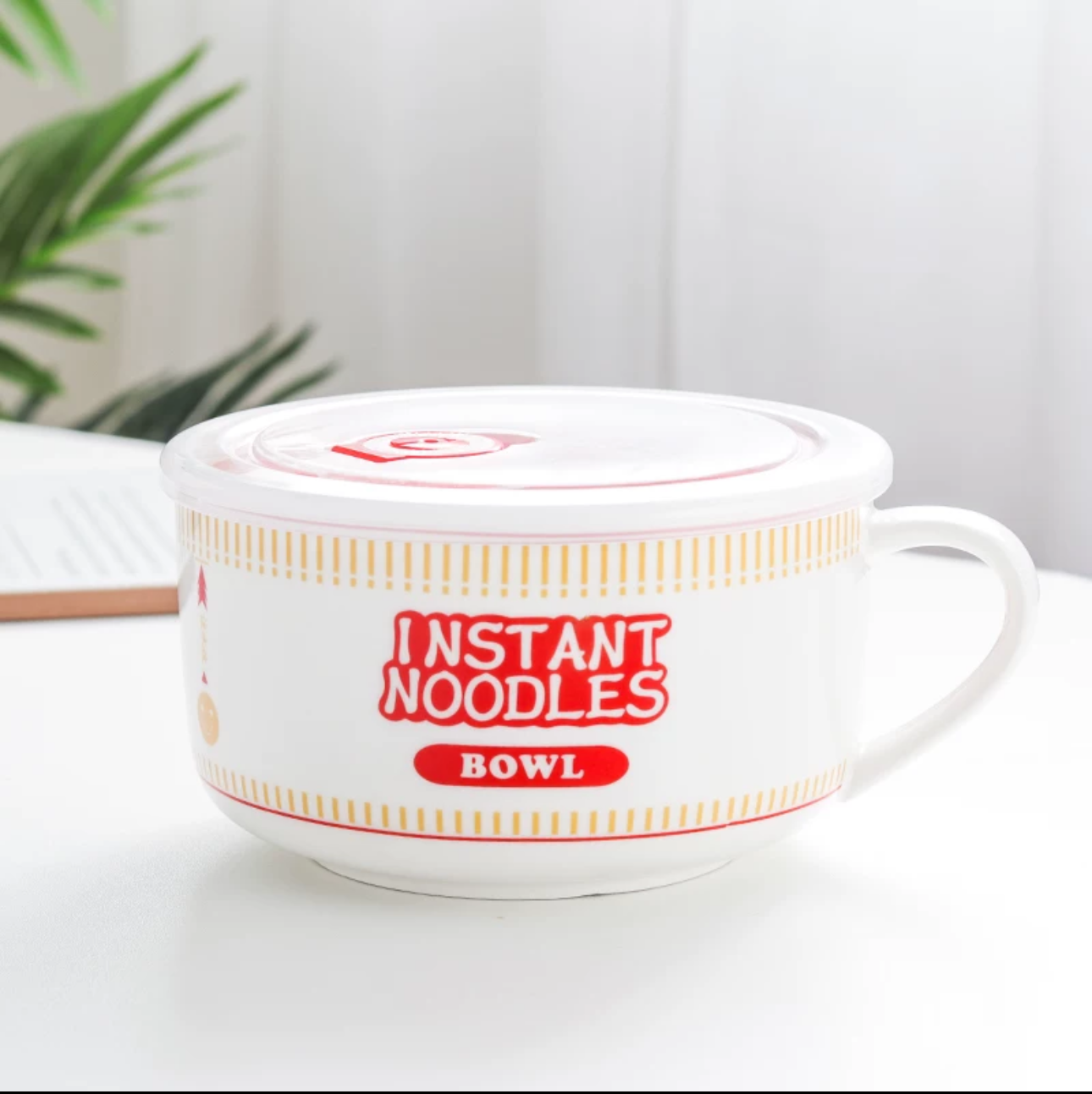 Instant Soup Noodle Ceramic Bowl with lid