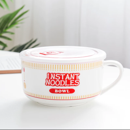 Instant Soup Noodle Ceramic Bowl with lid