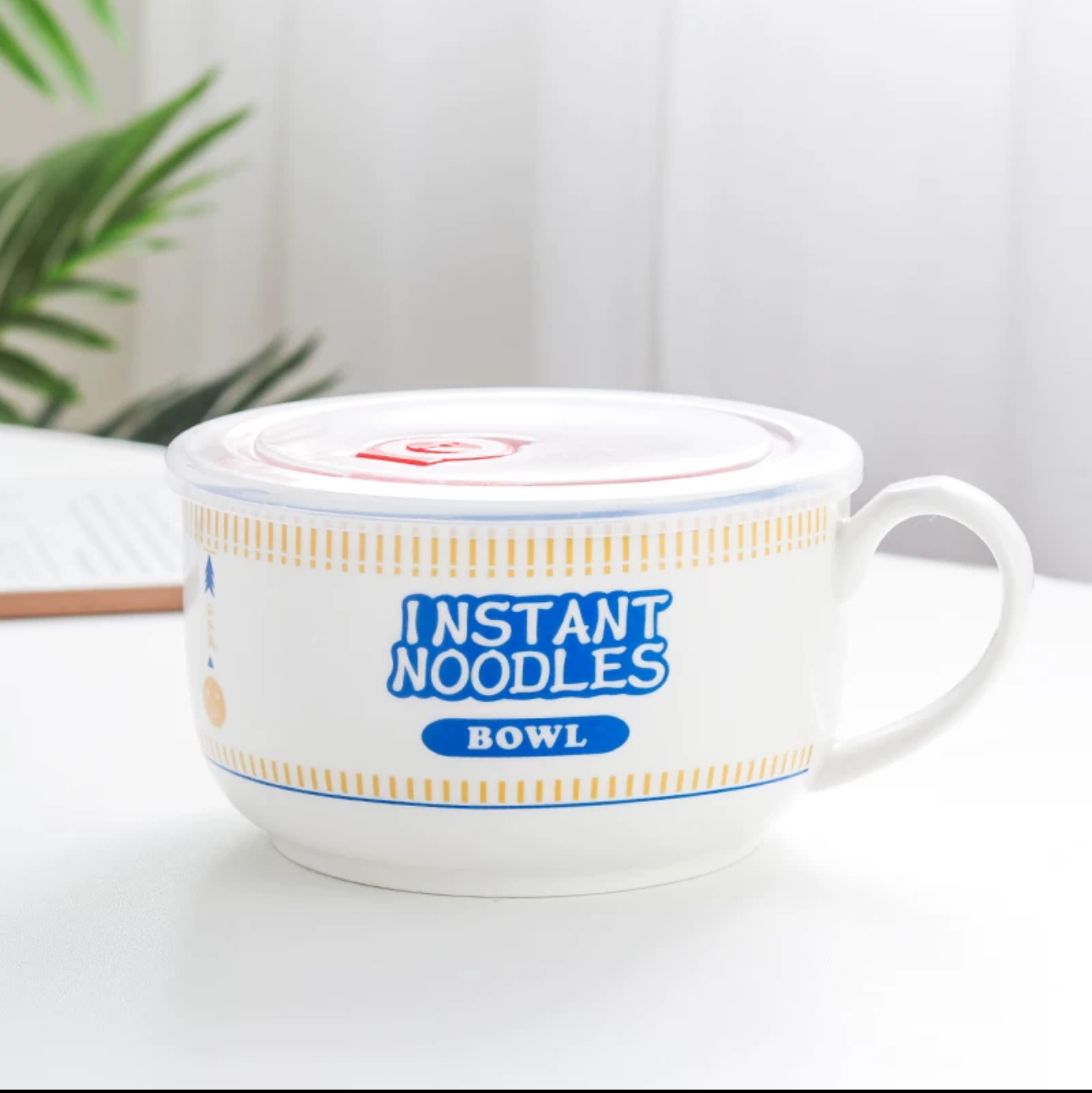 Instant Soup Noodle Ceramic Bowl with lid