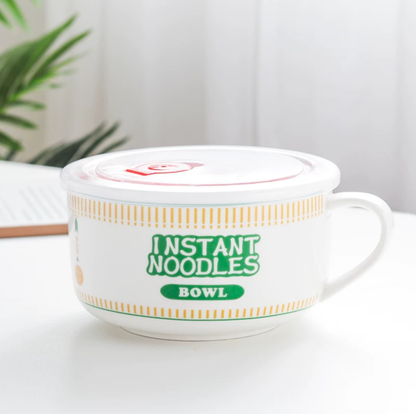 Instant Soup Noodle Ceramic Bowl with lid