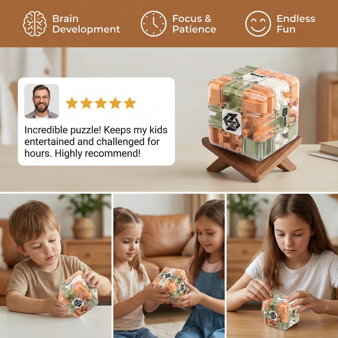 Smart Cube Portable brain workout that sharpens focus and reduces screen time stress