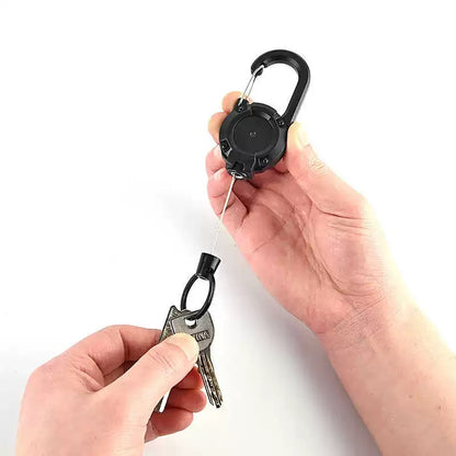 Anti Theft Heavy Duty Retractable Cord Keychain Carabiner Badge Clip