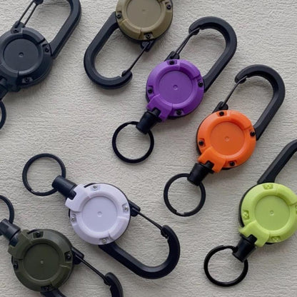 Anti Theft Heavy Duty Retractable Cord Keychain Carabiner Badge Clip