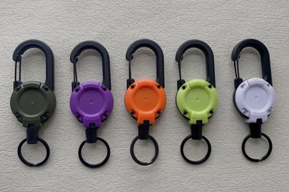 Anti Theft Heavy Duty Retractable Cord Keychain Carabiner Badge Clip