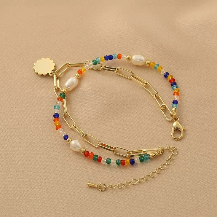 Double Layer Flower Bracelet