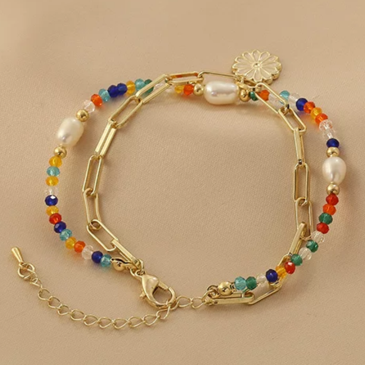 Double Layer Flower Bracelet